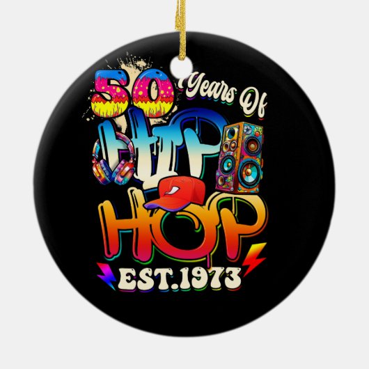 Hip Hop Music 50 Jahre Schwarze Geschichte Männer Keramik Ornament (Hinten)