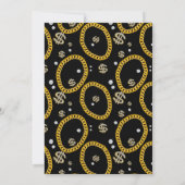 Hip Hop Music Gold Cuban Link Chain 90's Birthday Einladung (Rückseite)