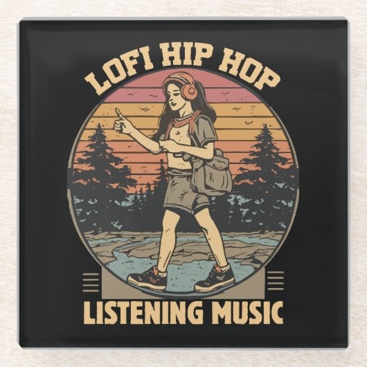 Hip Hop Musik Glasuntersetzer (Vorderseite)