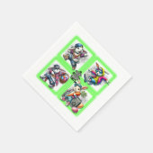 Hip Hop Oaster Bunny Buddies, Neon Green | Serviette (Ecke)