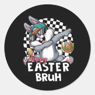 Hip Hop Oaster Bunny Rabbit Bruh Runder Aufkleber