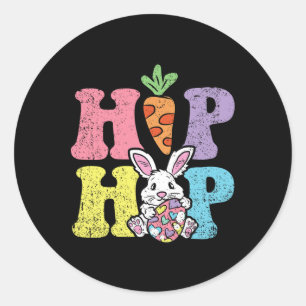Hip Hop Oster Bunny Egg Jagd Kaninchen Frühling Runder Aufkleber