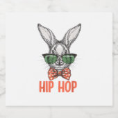 Hip Hop Osterfest Sonniger Nerd Hipster Kaninchen Schaumweinetikett (Einzelnes Label)