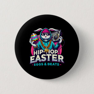 Hip-Hop Ostern – Lustiges Rap-Musik-Streetwear-T-S Button
