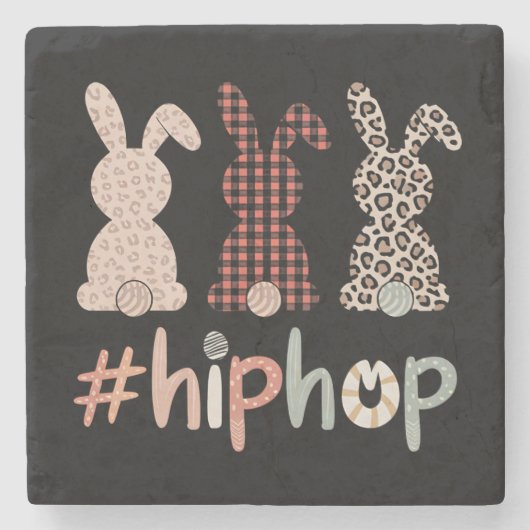 Hip Hop Ostersonniger Frühling Niedlich Steinuntersetzer (Vorderseite)