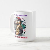 Hip Hop Otter mit Boombox und Goldkette Kaffeetasse (Vorderseite Links)