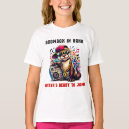 Hip Hop Otter mit Boombox und Music Vibes T-Shirt
