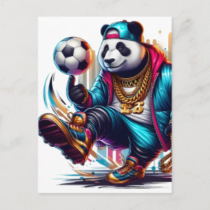 Hip Hop Panda Fußball Sommer Sportarten Feiertagspostkarte