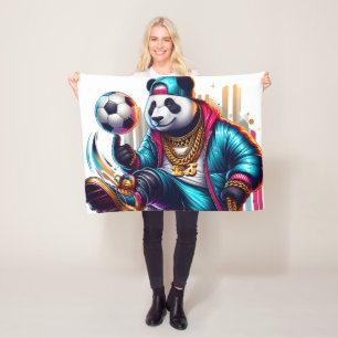 Hip Hop Panda Fußball Sommer Sportarten Fleecedecke