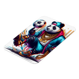 Hip Hop Panda Fußball Sommer Sportarten Magnet