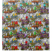 Hip Hop Pattern Duschvorhang (Vorderseite)