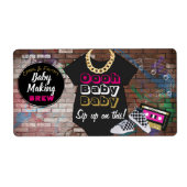 Hip Hop Pink Mini Champagner Flaschen Etiketten (Vorne)