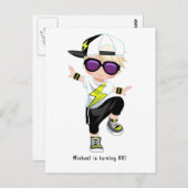 Hip Hop Rap Boy Break Dancer Birthday Party Postkarte (Vorne/Hinten)