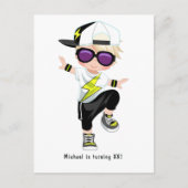 Hip Hop Rap Boy Break Dancer Birthday Party Postkarte (Vorderseite)