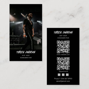 Hip Hop Rapper Songwriter Signer Foto QR Code Visitenkarte