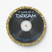 Hip Hop Record der 90er Jahre | Blue & Gold Glitze Pappteller (Vorderseite)