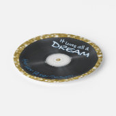 Hip Hop Record der 90er Jahre | Blue & Gold Glitze Pappteller (Schrägansicht)