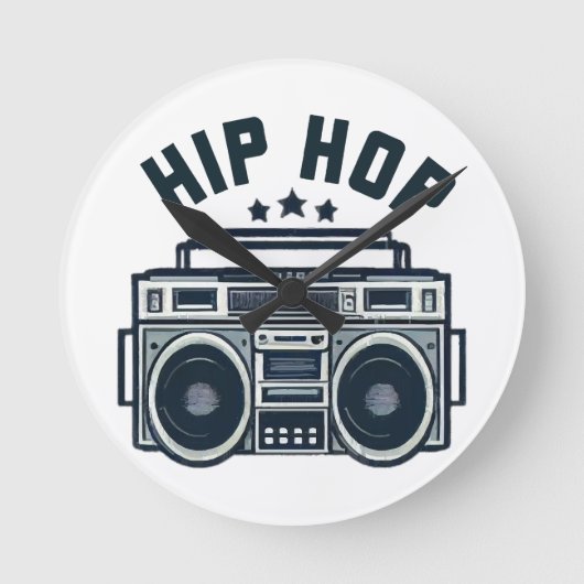 Hip Hop Runde Wanduhr (Vorderseite)
