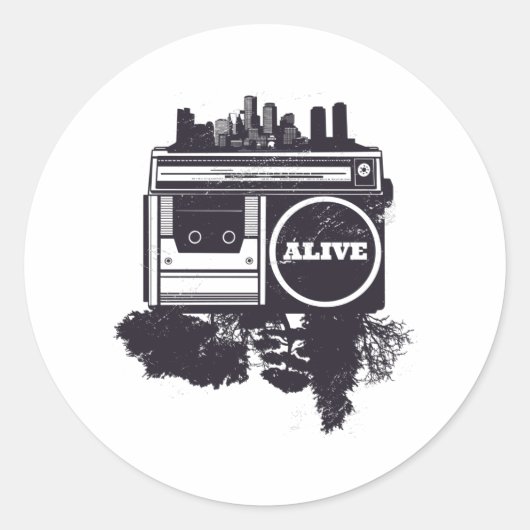 HIP HOP RUNDER AUFKLEBER (Vorderseite)