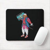 Hip Hop Samurai mit Boombox Stereo Retro 80er Mousepad (Mit Mouse)