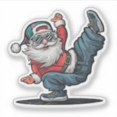 Hip Hop Santa Claus Aufkleber (Vorderseite)