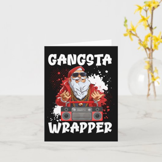 Hip Hop Santa Claus Gangster Weihnachten Gangsta W Karte (Gelbe Blume)