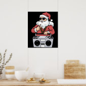 Hip Hop Santa Claus Gift Gangster Gettoblaster Poster (Küche)