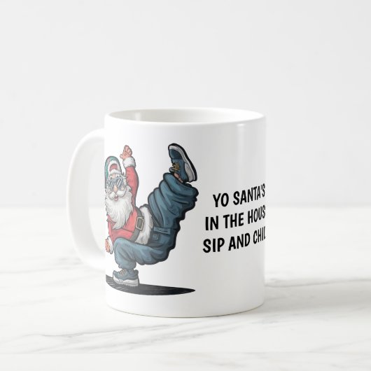 Hip Hop Santa Claus Kaffeetasse (Vorderseite Links)