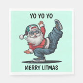 Hip Hop Santa Claus Serviette (Vorderseite)