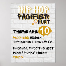 Hip Hop Schnuller Jagen Urban Baby Shower Game Poster