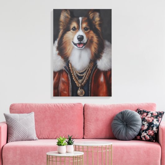 Hip Hop Shetland Sheepdog | Sheltie Leinwanddruck (Insitu (Wohnzimmer))