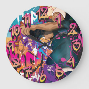 Hip Hop Singer Große Wanduhr