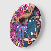 Hip Hop Singer Große Wanduhr (Winkel)
