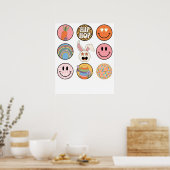 Hip-Hop-Smiley, Retro, Vintage Poster (Küche)