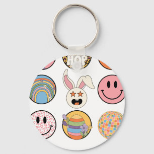Hip-Hop-Smiley, Retro, Vintage Schlüsselanhänger