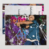 Hip Hop Star Einladung (Vorne/Hinten)