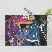 Hip Hop Star Einladung (Stehend Vorderseite)