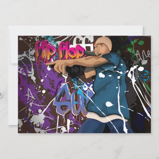 Hip Hop Star Einladung (Vorderseite)