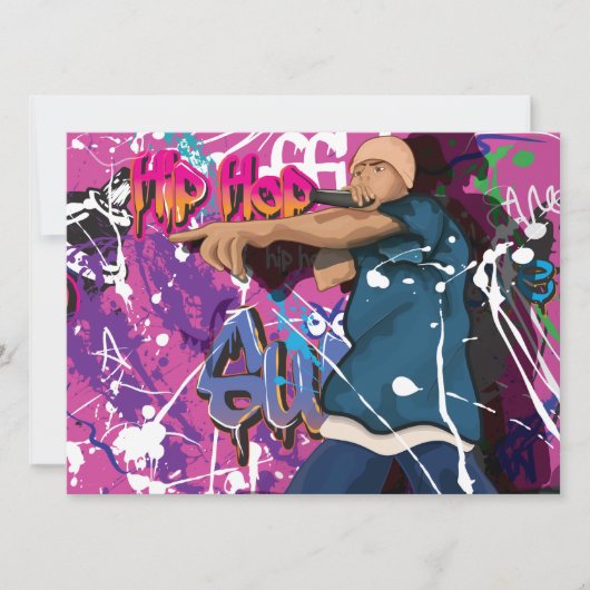 Hip Hop Star Einladung (Vorderseite)