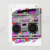 Hip Hop Stereo RETRO Boombox der 80er Jahre Postkarte (Vorne/Hinten)