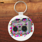 Hip Hop Stereo RETRO Boombox der 80er Jahre Schlüsselanhänger (Vorderseite)