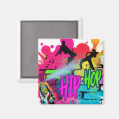Hip-Hop Street Art – Vibrant Urban Energy Magnet (Vorderseite/Rückseite)