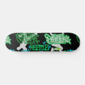 Hip Hop Street Arts Pattern Black BG 2 Skateboard (Horizontal)