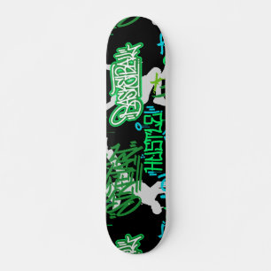 Hip Hop Street Arts Pattern Black BG 2 Skateboard