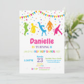 Hip Hop Tanz Geburtstagsparty Einladung Mädchen (Stehend Vorderseite)