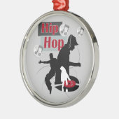 Hip Hop Tanz mit DJ-Ornament Silbernes Ornament (Links)