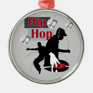 Hip Hop Tanz mit DJ-Ornament Silbernes Ornament