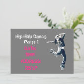 Hip Hop Tanz Party Einladung (Stehend Vorderseite)