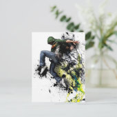 Hip Hop Tänzer Postkarte (Stehend Vorderseite)
