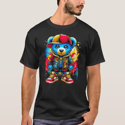 Hip Hop Teddy Bear Cool T-Shirt (Vorderseite)